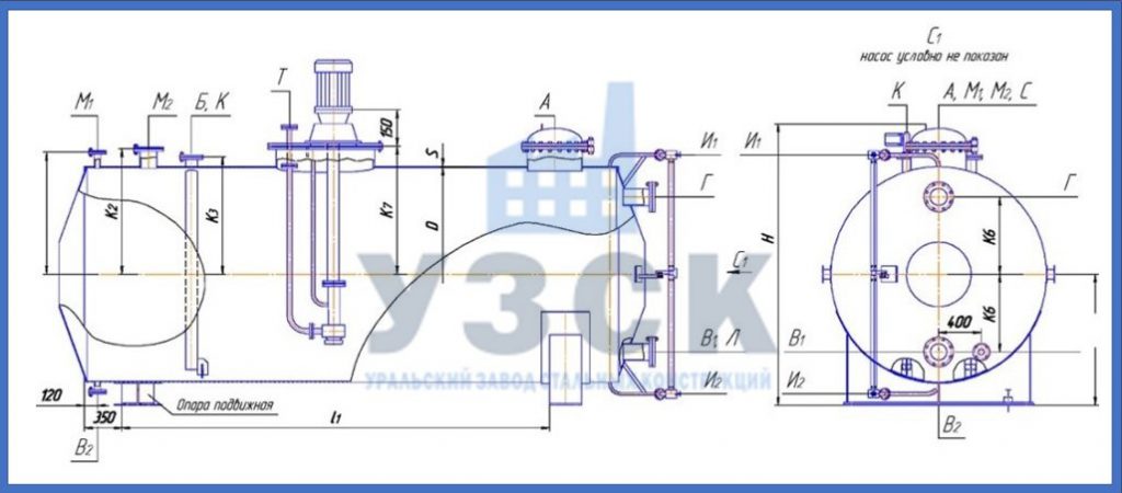 Чертеж емкости ГКК в Пушкино